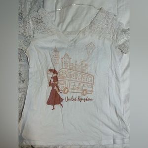 Disney Mary Poppins lace women’s top M EUC Epcot world showcase